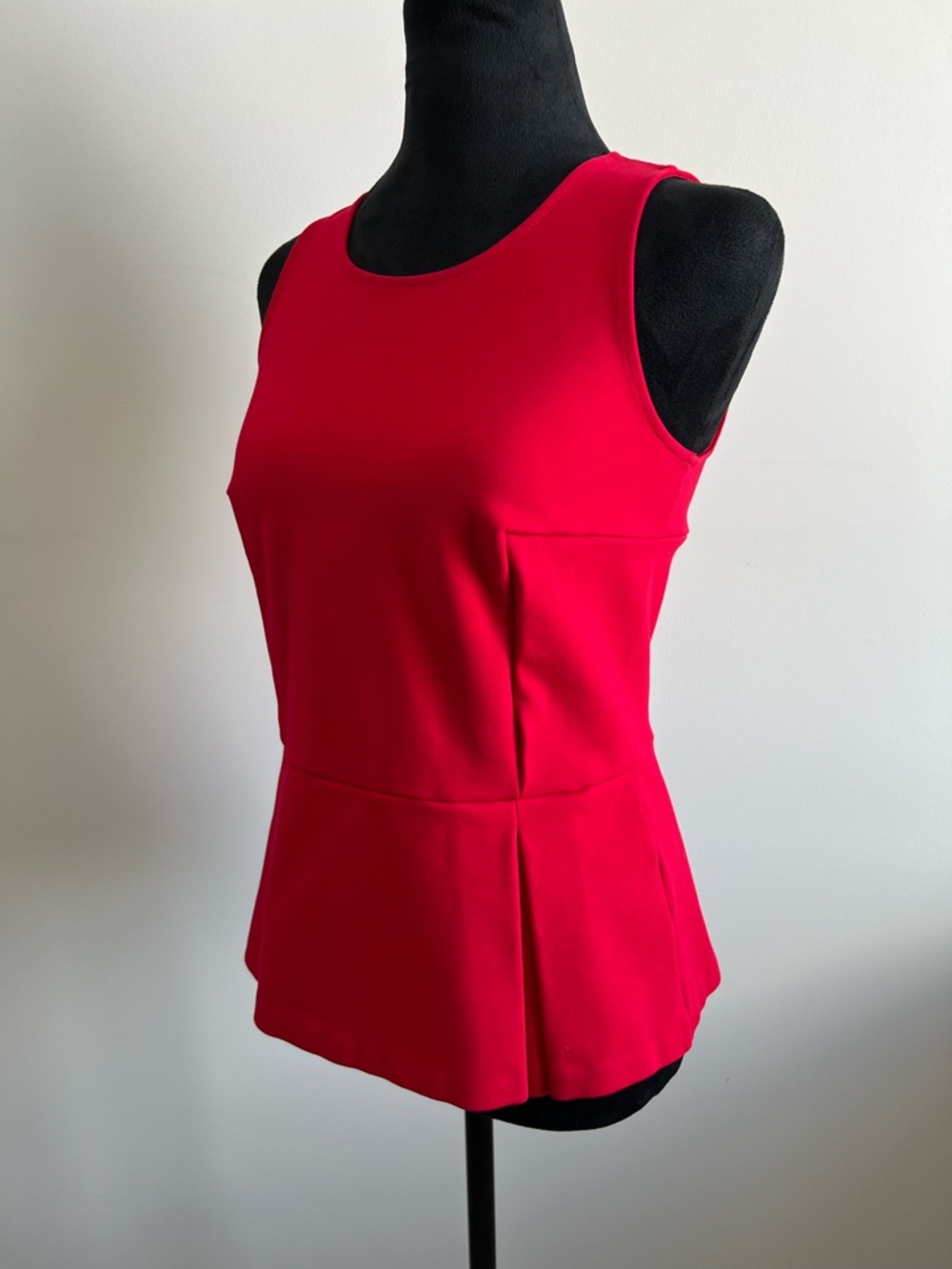 Armani Exchange Bright Red Sleeveless Peplum Tank